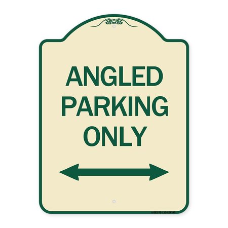 SIGNMISSION Angle Parking W/ Bidirectional Arrow Heavy-Gauge Aluminum Sign, 24" x 18", TG-1824-24345 A-DES-TG-1824-24345